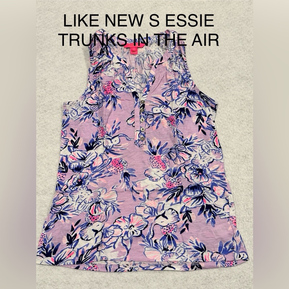 EUC SMALL LILLY PULITZER ESSIE TANK TOP TRUNKS IN THE AIR